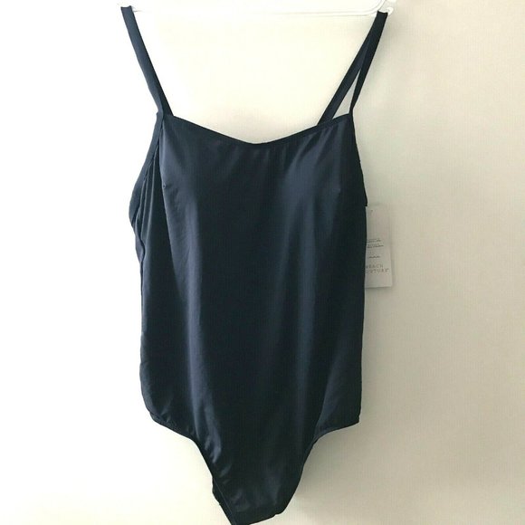 Beach Couture Strappy Back Swimsuit Size 2X Navy Blue - Picture 3 of 5